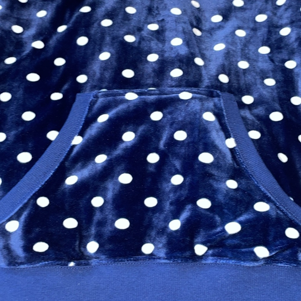 NWT JENNI Women’s size Small Polka Dot Navy Hoodie - Picture 4 of 8